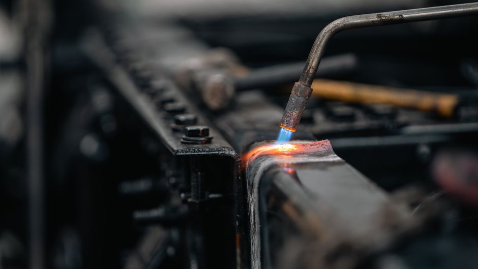 Furnace being serviced